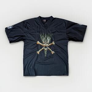 Vintage Static X Jersey Medium Black 90s Giant Merchandising Rock Music Football